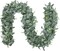 2Pack Artificial Eucalyptus Garland 6FT – Lush Silver Dollar Faux Greenery Vine with White Flowers, Hanging Eucalyptus Leaves Garland for Wedding, Baby Shower, Mantel, Party & Home Decor